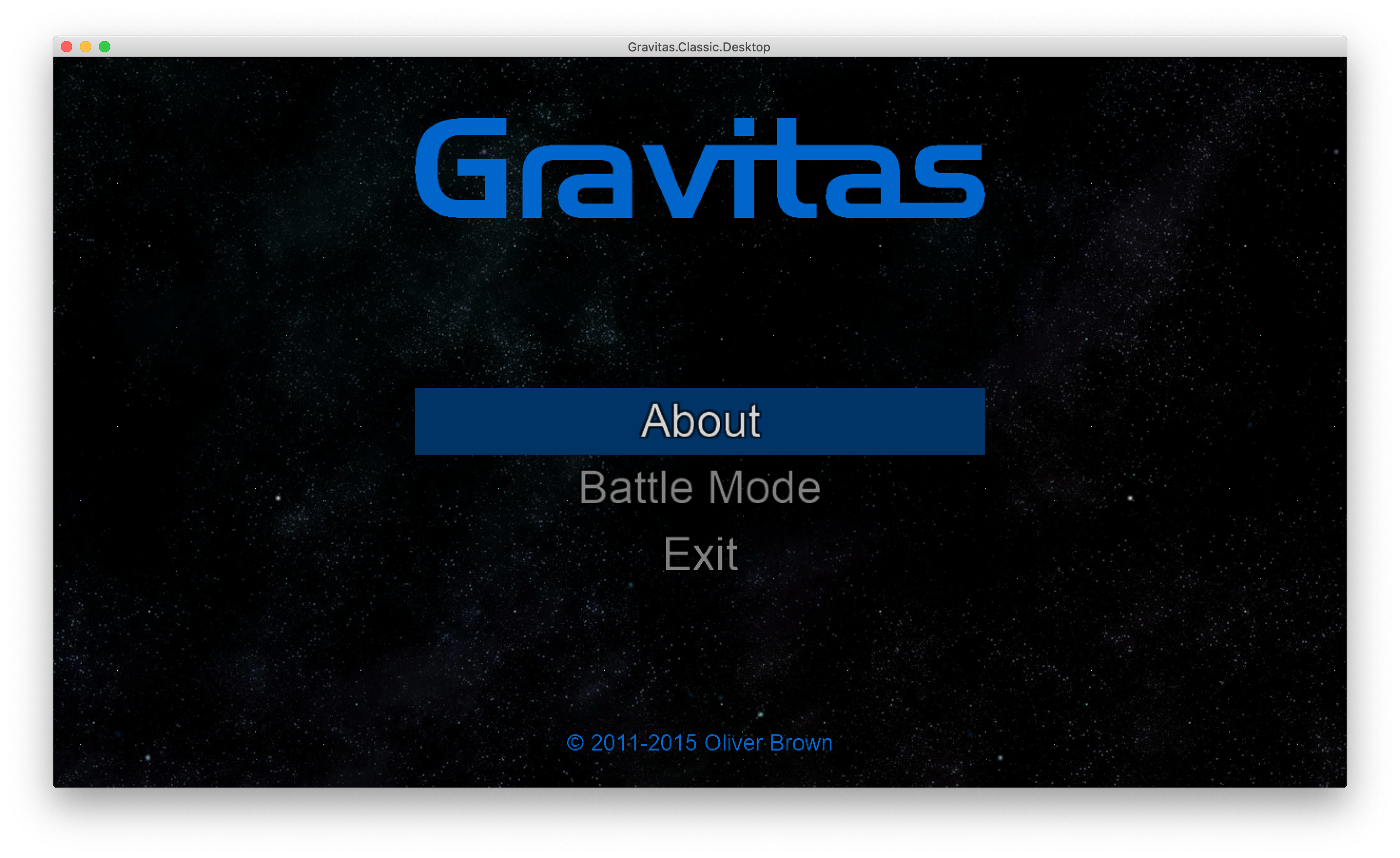 Classic Gravitas on a Mac via MonoGame
